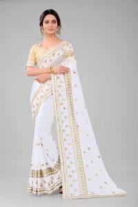 Bollywood Georgette Saree (White)