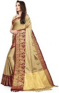 Assam Silk Silk Blend Saree (Cream)