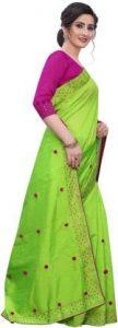 Assam Silk Silk Blend Saree (Light Green)