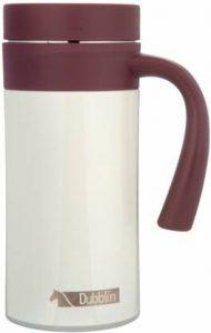 DUBBLIN Freshco Double Wall Vacuum Insulated Travel with Handle Leak Proof Lid, Wide Tumbler Keeps Hot 6 Hrs, Cold 12 Hrs, Cream Stainless Steel Tumbler (400 ml)