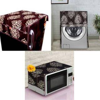 Kanushi Industries Refrigerator Cover (Width: 99 cm, Brrown)