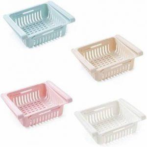 SENDY ZONE new Adjustable Fridge Storage Basket Expandable Fridge Storage Storage Basket (Pack of 4)