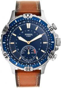 FOSSIL Garrett Hybrid Smartwatch (Brown Strap, Free Size)