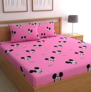 Polycotton Double Bedsheet (Pack of 1, MICKY)