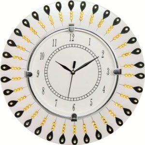 Gulabi Art Analog 30 cm X 30 cm Wall Clock (White, With Glass, Standard)