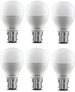 WIPRO 9 W Standard B22 LED Bulb (White, Pack of 6)
