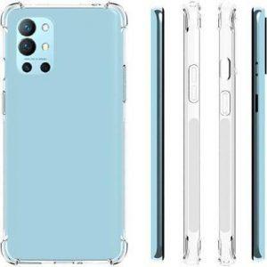 vmt stock Back Cover for Oneplus 9R (Transparent, Shock Proof, Silicon) (Multicolor, Dual Protection)