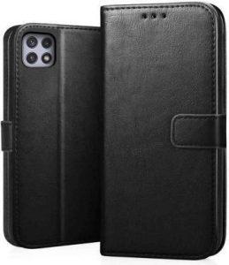 GROOZ Back Cover for Samsung Galaxy A22 5G (Black, Dual Protection)