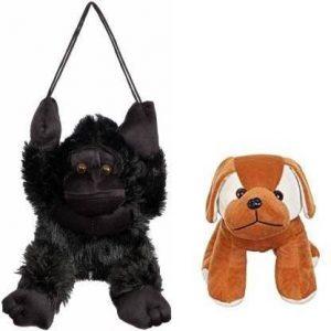 kashish trading company gorilla with ak dog - 30 cm (black and ak dog)