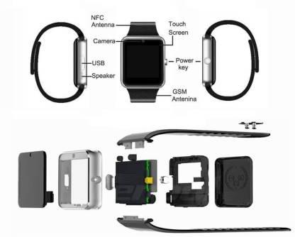 WOKIT WKT GT08-106 phone Smartwatch (Black Strap, Regular)