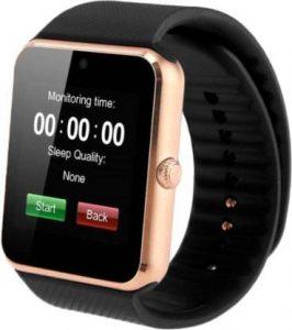TECHNO FROST GT Bluetooth Gold Watch Smartwatch (Black Strap, Large)
