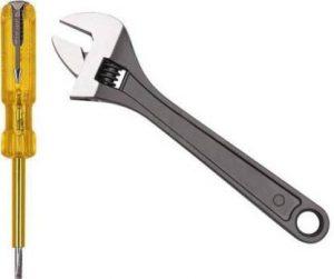 vyas Heavy Duty Adjustable Wrench Single Sided Open End Wrench With Analog Voltage/Circuit Tester ( Pack of 2) Hand Tool Kit (2 Tools)