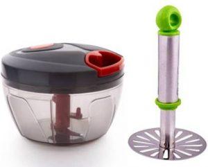 MOSTSHOP QUICK CHOPPER AND MASHER (BHAJI PRESS) COMBO Multicolor Kitchen Tool Set (Multicolor, Chopper, Masher)