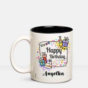 HUPPME Happy Birthday Anyelka Inner Black coffee name mug Ceramic Coffee Mug (350 ml)