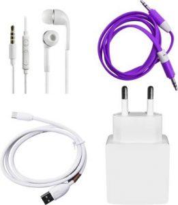 DAKRON Wall Charger Accessory Combo for HTC Desire 526 (White)