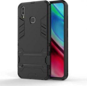 Kickstand Back Cover for Vivo Y95 (Black, Camera Bump Protector)