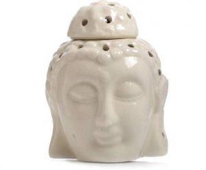 SuttaLife Lord Buddha Ceramic Tealight Holder (White, Pack of 1)