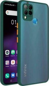 MatteSmoke Back Cover for Infinix Hot 10S (Green, Camera Bump Protector)