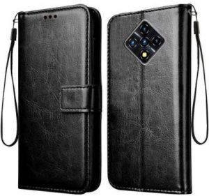 SROCK Flip Cover for Infinix Zero 8i (Black, Cases with Holder)