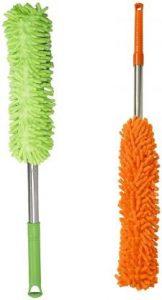 MOBONE Plastic Standard Size Microfiber Cleaning Duster Static| Multicolour Duster (Pack of 2) Wet and Dry Duster (Pack of 2)
