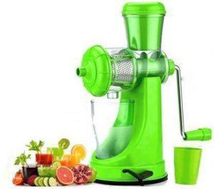 ONEFLOW Plastic Hand Juicer Plastic Hand Juicer Fruit and Vegetable Juicer with Steel Handle (Green Pack of 1)