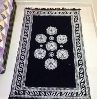 Globe Rudra Black Cotton Carpet (121 cm, X 183 cm, Rectangle)