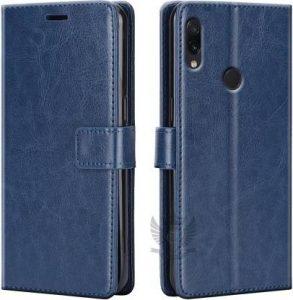KING COVERS Flip Cover for Blue Leather Magnetic Vintage Flip Wallet Case Cover for Redmi Note 7 Pro (Blue, Hard Case)