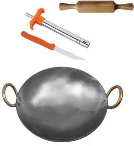 KITCHEN SHOPEE Kadhai 20.32 cm diameter 1.5 L capacity (Iron, Induction Bottom)