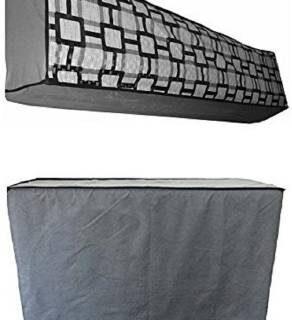 KingMatters Air Conditioner Cover (Width: 89 cm, Grey, Multi)