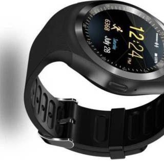 Mobile Link Y1 _BLACK.KL.15 phone Smartwatch (Black Strap, Regular)