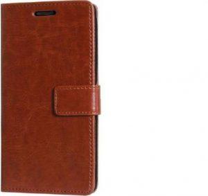 Krofty Flip Cover for Samsung galaxy J7 2018 (Brown, Dual Protection)