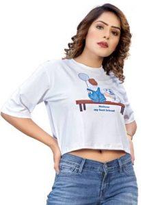 Casual Printed Women White Top