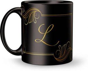 Dreamlivproducts Youth Style L Letter Design printed GiftClassic Stylish Black Coffee Gift For Friends , Lovers , Valentine's day , Anniversary Gift Black Patch , Ceramic Coffee (320 ml) spacial Birthday Gift, Valantine day gift, anniversary gifts, Gift For Brother,Gift For Friends,Gift For Gilfriend, Gift For Boyfriend Ceramic Coffee (320 ml) Ceramic Coffee Mug (330 ml)