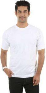 Solid Men White T-Shirt