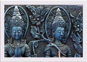 Thailand Artwork Paper Poster White Frame | Top Acrylic Glass 19inch x 13inch (48.3cms x 33cms) Paper Print (13 inch X 19 inch, Framed)