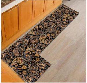SR Handloom Rubber Floor Mat (Gold, Large)