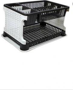 ARISE INTERNATIONAL BLACK 2 Cutlery Kitchen Rack (Plastic, Black, White)