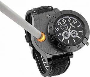 KAMATASSOCIATES Wrist Watch Lighter lighter watch / watch / lighter / Rechargeable Watch Cigarette Lighter USB Cigarette Lighter Watch Cigarette Lighter Pocket Lighter (Black)