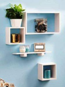 MD Wall shelves MDF (Medium Density Fiber) Wall Shelf (Number of Shelves - 4, White)