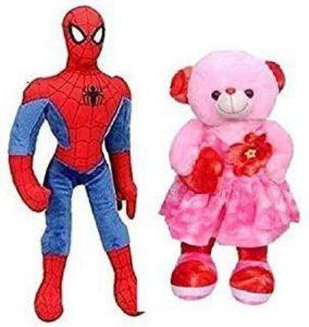 Nihan Enter[prises Lovable and Hugable Cute Spaiderman And Long Doll Soft Toy For Kids for Brithday Gift, Gift Item - 30 cm (Multicolor) - 30 cm (Multicolor)