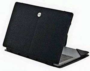 Hapzz Book Cover for Lenovo Yoga 520-Original Leather Cover For Laptop (Black, Laptop Case)