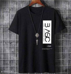 Solid Men Black T-Shirt