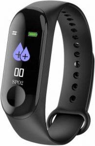 TRUOM Smart Band Fitness Health Tracker (Black Strap, Size : Free Size)