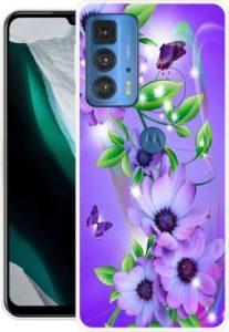 Khadoliya Back Cover for Motorola Edge 20 Pro (Purple, Green, Silicon)