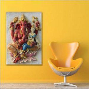 3D Ganesh ki Murthi Pictures Poster For Wall Print Pictures For Living Room Modern Home Decoration Without Frame (48 INCH X24 INCH) Paper Print (24 inch X 48 inch)