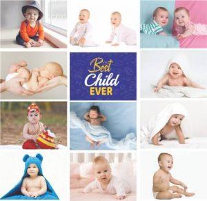 Clickedin - Baby Photos, 11.50 x 8.50 Inches HD Quality Cute Baby and Children Wall Posters (Set of 12 Pieces) Paper Print (8.5 inch X 11.5 inch)