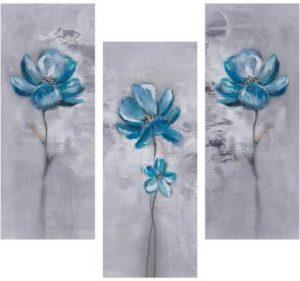 Art Amori Blue rose flower three piece MDF Painting Digital Reprint 15 inch x 18 inch Painting (Without Frame, Pack of 3)