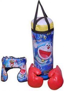 DBBB Boxing Kit (Punching Bag, Gloves and Headgear) Banana Bag (medium, 30 cm)