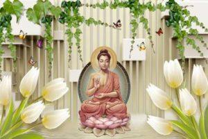 Lord Budha Beautiful Decorative Multicolour Poster For Posters For Room Decoration | Home Decor Specific Product For Bedroom, Guest Room, Kids Room, Office Decor, Marriage Hall, Hall Decor, Kitchen Etc Paper Print (12 inch X 18 inch, Rolled)