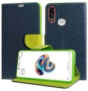 Akkase Flip Cover for Motorola E7 Power (Blue, Magnetic Case)